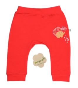Spodnie dresowe niemowlęce Biorganic pomarańczowe - Słonik
