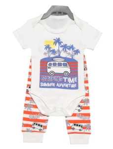 Komplet niemowlęcy body + spodenki - Summer