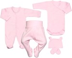 Wyprawka niemowlęca - prążki różowe