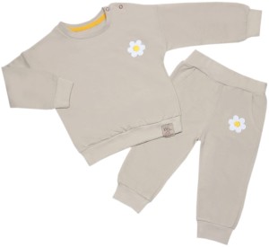 Komplet dresowy dla niemowlaka - Beżowy kwiatuszek