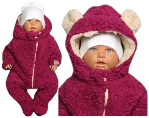 Kombinezon dla niemowlaka jesienny - BORDOWY