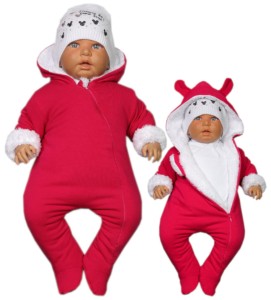 Kombinezon pajac na futerku - Malinowy