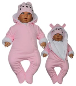 Kombinezon pajac na futerku - Różowy