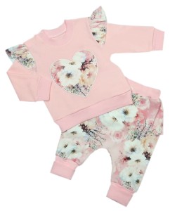  Dresik niemowlęcy dla dziewczynki 68-80 morelowy - Serduszko