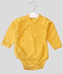 Body niemowlęce bawełniane kopertowe 56-68 - Musztardowe 