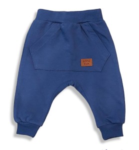 Spodnie dresowe bawełniane dla niemowlaka 62-80 baggy - Granatowe