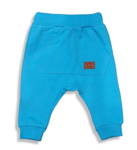 Spodnie dresowe bawełniane dla niemowlaka 62-80 baggy - Niebieskie
