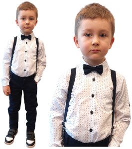 Komplet elegancki wizytowy 1-4 lata - Granatowe wzory