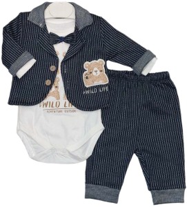 Komplet elegancki body spodnie i marynarka 62-74cm - Mis Grafit