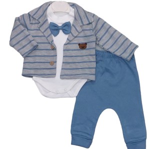 Komplet wizytowy 62-74cm niebieski - Muszka