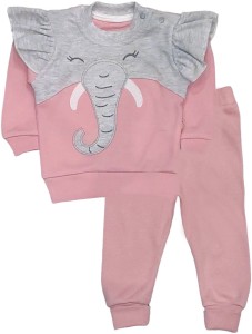 Komplet dresowy 74-92cm pudrowy róż - Słonik