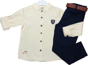 Elegancki komplet dla chłopca 116-134cm - Ecru koszula