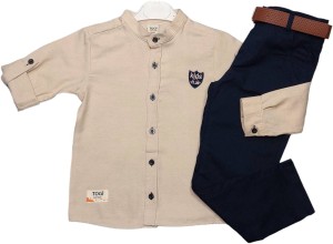 Elegancki komplet dla chłopca 116-134cm - Beżowa koszula