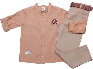 Wizytowy komplet dla chłopca 116-134cm - Beżowa koszula