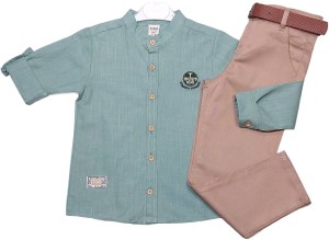 Wizytowy komplet dla chłopca 116-134cm - Zielona koszula