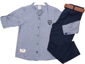 Wizytowy komplet dla chłopca 116-134cm - Granatowa koszula