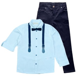 Komplet elegancki dla chłopca 116-134 cm - Granatowy