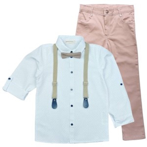 Komplet elegancki dla chłopca 116-134 cm - Beżowy