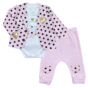 Komplet niemowlęcy 3 częściowy - Groszki