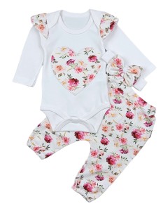Komplet spodenki body + opaska - Różowe Serduszko