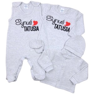  Wyprawka 5 częściowa dla noworodka szara - Synuś Tatusia