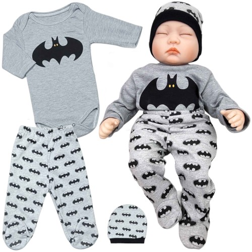 Wyprwka-niemowlęca-body-półśpiochy-czapeczka-Batman-szary-6.jpg