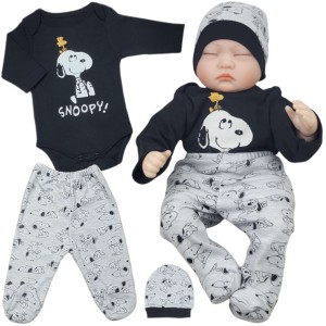Komplet wyprawka niemowlęca 62-68cm szary - SNOOPY 