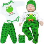 Komplet niemowlęcy 3 częściowy 62/68 - żabka 