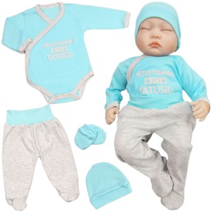 Komplet wyprawkowy 4 elementy 56/62 cm - Przystojniak Po Tatusiu