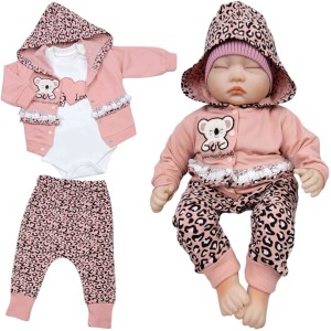 Komplet niemowlęcy 3 częściowy dla dziewczynki 62/74 cm - Panterka