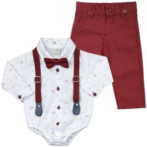 Elegancki komplet niemowlęcy 68/92 cm - Bordowy 