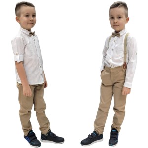 Komplet elegancki wizytowy 98/134 cm - Beżowy 