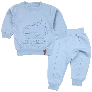 Komplet dresowy dla chłopca 68/86cm - Niebieski Dino