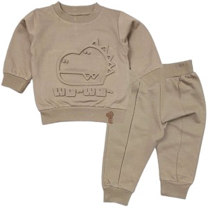 Komplet dresowy dla chłopca 68/86cm - Brązowy Dino