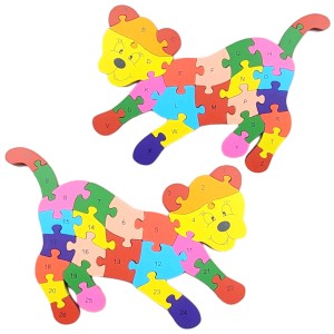 EDUKACYJNE PUZZLE DREWNIANE LITERKI I CYFERKI TYGRYSEK