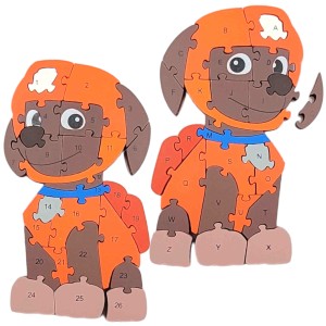 EDUKACYJNE PUZZLE DREWNIANE LITERKI I CYFERKI ZUMA