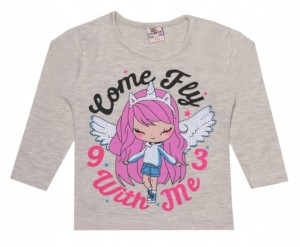  Bluzeczka dziecięca z długim rękawem beżowa - Aniołek