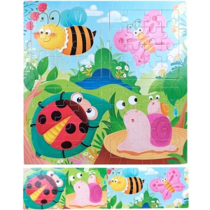 PUZZLE DREWNIANE 4 UKŁADANKI 64 EL - OWADY 