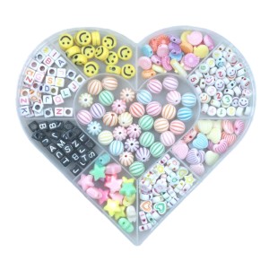  ZESTAW KORALIKI DO ROBIENIA BRANSOLETEK BIZUTERII - SERCE 