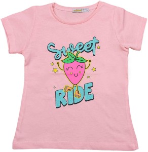 KOSZULKA DZIEWCZĘCA KRÓTKI RĘKAW - TRUSKAWKA 