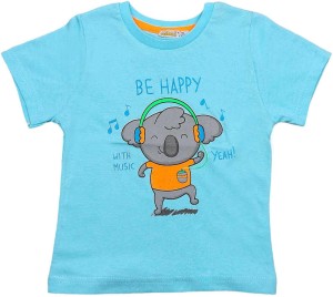 KOSZULKA DZIEWCZĘCA KRÓTKI RĘKAW NIEBIESKA - COALA