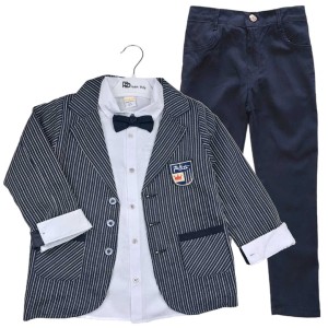  GARNITUR ELEGANCKI KOMPLET DLA CHŁOPCA - GRANATOWY 