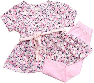 KOMPLET DLA DZIEWCZYNKI TUNIKA + LEGGINSY - RÓŻOWY 