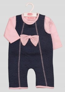  KOMPLET NIEMOWLĘCY RAMPERS BLUZECZKA KOKARDKA GRANATOWA 