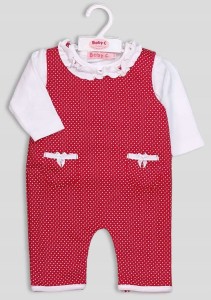 KOMPLET NIEMOWLĘCY RAMPERS BLUZECZKA - CZERWONY 