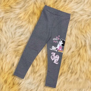 Legginsy dziewczęce bawełniane szare - Love 