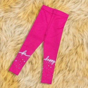  Legginsy dziewczęce bawełniane różowe - Happy
