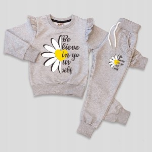 Dres dziewczęcy 104/128 cm szary - Stokrotka 