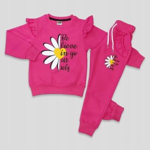 Dres dziewczęcy 104/128 cm amarantowy - Stokrotka