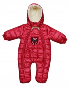 Kombinezon zimowy pikowany  68/80 cm - Czerwony 